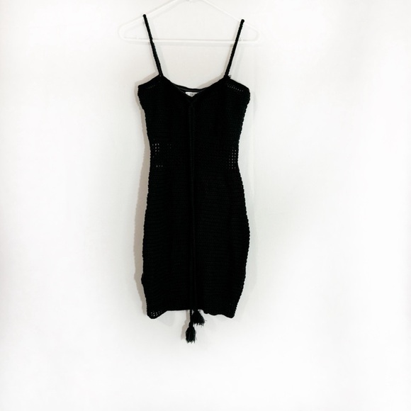 Miou Muse Black Crochet Mini Dress Size M - Picture 5 of 7